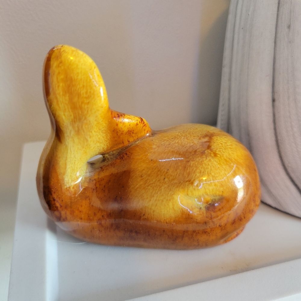 Small  Porcelain Whale Figurine Glazed Paint Blend Hand Crafted 3" - Picture 4 of 5